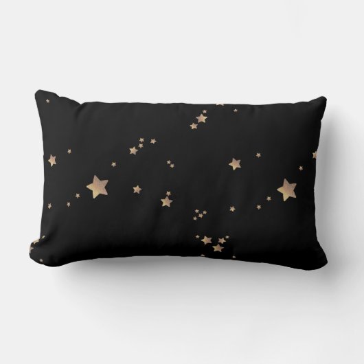 Moderne Black Gold Sterrennacht Space Kussen (Voorkant)