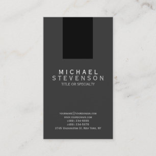Moderne Black Grey Simple Carte de visite simple
