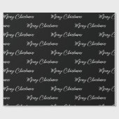 Moderne Black Merry-kerstcadeautjes Cadeaupapier (Vlak)