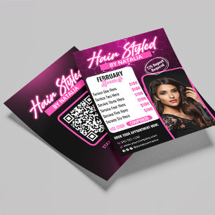 Moderne Black & Pink Kapsalon Special Flyer