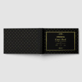 Moderne Black & Real Gold Folie Wedding Gastenboek (Volledig)
