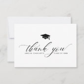 Moderne Black Script Typography Graduation Party Bedankkaart (Voorkant)