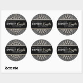 Moderne Black Silver Business Product Sticker (Vel)