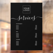 Moderne Black Spa Salon Service Menu Custom Logo Raamsticker (Vel 2)