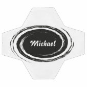 Moderne Black Swirl Oval Personnalisé (Plat)