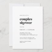 Moderne Black Typography Couples Shower Kaart (Voorkant)