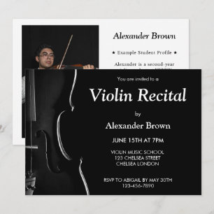 Moderne Black Vioolrecital Concertmuziek Kaart