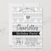 Moderne Black & White Azteekse Llama Verjaardag Kaart (Voorkant)