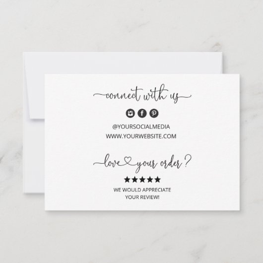 Moderne Black White Business - Hartelijk dank voor Bedankkaart (Achterkant)