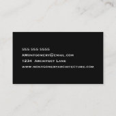 Moderne Black & White City Skyline Architect Visitekaartje (Achterkant)