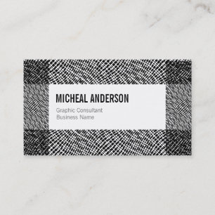 Moderne Black White Etched Graphic Pattern-rand Visitekaartje