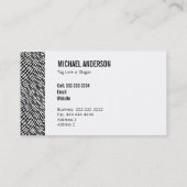 Moderne Black White Etched Graphic Pattern-rand Visitekaartje (Achterkant)