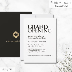 Moderne Black White Grand Opening Uitnodiging