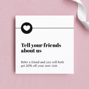 Moderne Black White Heart Salon Aanbevelingskaartje