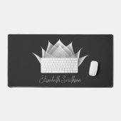 Moderne Black & White Lotus Flower Élégant Ajouter (Clavier et souris)