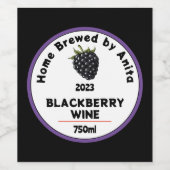 Moderne BlackBerry wijnfles Wijn Etiket (Enkel label)