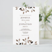 Moderne blad bruiloft uitnodigingen (Staand voorkant)