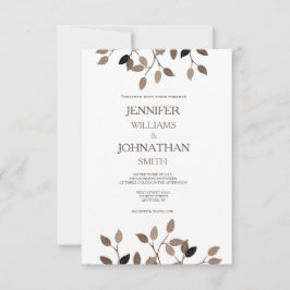 Moderne blad bruiloft uitnodigingen