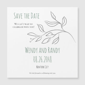 Moderne blad magneet save the date