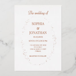 Moderne bladbladbladbladeren bruiloft folie uitnodiging