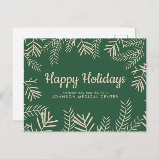 moderne bladeren | Dokter's Holiday Greeting Briefkaart (Voorkant / Achterkant)