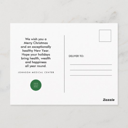 moderne bladeren | Dokter's Holiday Greeting Briefkaart (Achterkant)