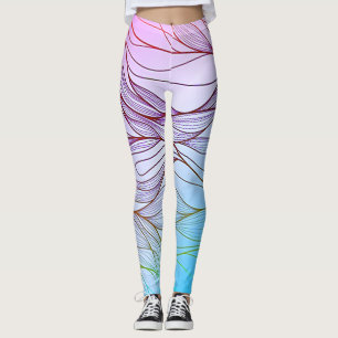 Moderne bladeren en bloemontwerp leggings