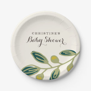 Moderne bladeren papieren bordje