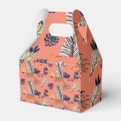 Moderne Bladpatroon Feestbenodigdheden Bedankdoosjes (Achterkant)