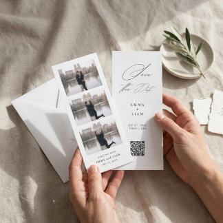 Moderne bladwijzer met 3 foto's en QR-code voor sa