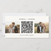 Moderne bladwijzer QR-code 2 foto save the date (Achterkant)