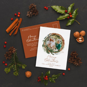 Moderne bladzijden met smakelijke kerstscript foli folie feestdagen briefkaart