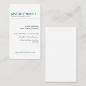 Moderne blanc droit - Carte de visite professionne (Devant / Derrière)