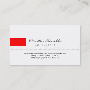 Moderne Blanc Simple Consultant Carte de visite
