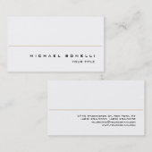 Moderne Blanc Simple Hot Carte de visite professio (Devant / Derrière)