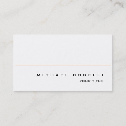 Moderne Blanc Simple Hot Carte de visite professio (Devant)