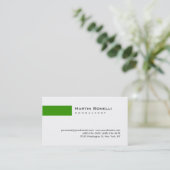 Moderne Blanc Vert Simple Consultant Carte de visi (Debout devant)