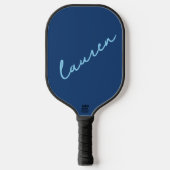 Moderne Blau Schriftnaam Pickleball Paddle (Voorkant)