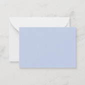 Moderne Blau-Witte Script Monogram Notitiekaartje (Achterkant)