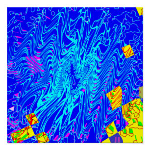 Moderne blauw Abstracte kunst schilderen Perfect Poster