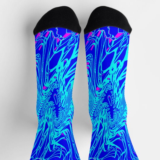 Moderne blauw Abstracte kunst schilderen Sokken (Top)