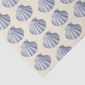 Moderne Blauw Beige Shells Tissuepapier (Detail)