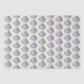 Moderne Blauw Beige Shells Tissuepapier (Voorkant)