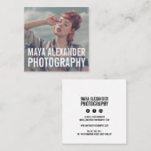 Moderne blauw fotofilter vierkante visitekaartje (Voorkant / Achterkant)