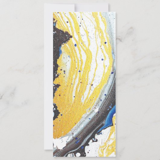 Moderne blauw/goud/zwart hydro-dip uitnodiging (Achterkant)