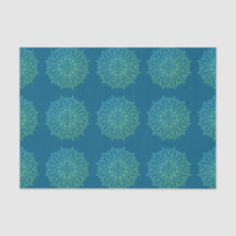 Moderne Blauw Groen Ombre Mandala Boho Decoupage