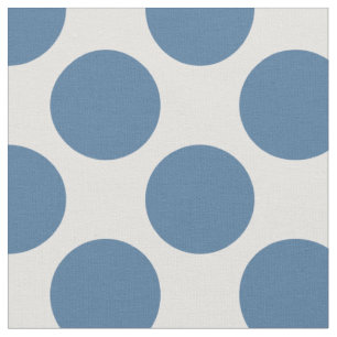 Moderne Blauw-Wit Grote Polka Dots Stof