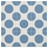 Moderne Blauw-Wit Grote Polka Dots Stof (Swatch)