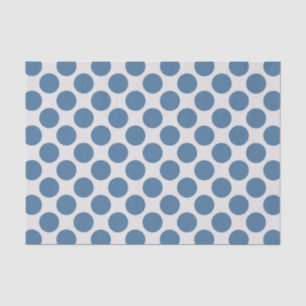 Moderne Blauw-Wit Grote Polka Dots Tissuepapier