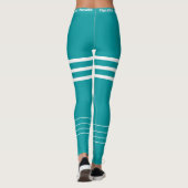 Moderne blauw wit werkout leggings (Achterkant)